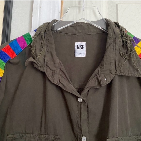 [NSF] Surplus Distressed Button Up Olive Green - Picture 2 of 10